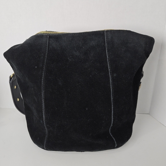 Emma Fox Flower Black Suede Purse - Picture 6 of 10